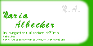 maria albecker business card